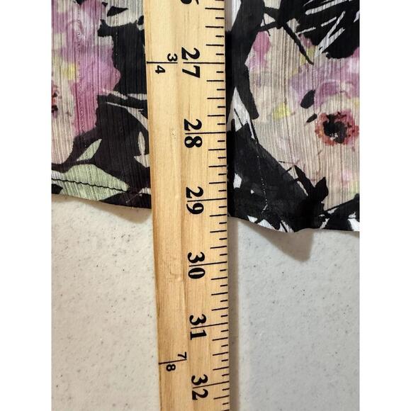 Torrid Crinkle Chiffon Raglan Tie Front Blouse Womens 3X Black Peasant Flowy - Picture 10 of 10